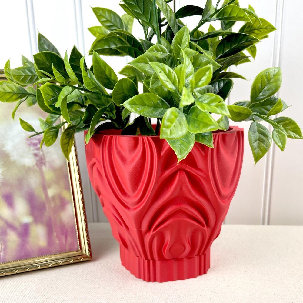 Sculptural Geometric Indoor Planter, Corru Planter Pot, Tabletop Planter